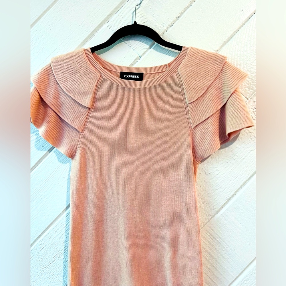 Express Blush Pink Short Sleeve Sweater Size Small